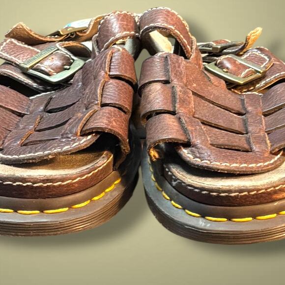 Men\'s Size 13 DR. MARTENS 8092 Brown Leather Fisherman Sandals EUC main image 11